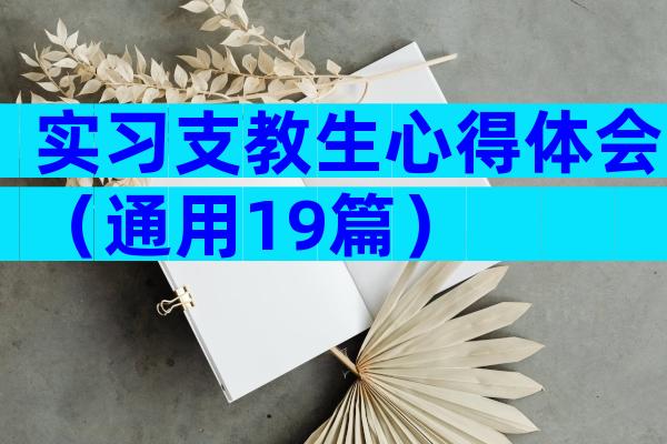 实习支教生心得体会（通用19篇）