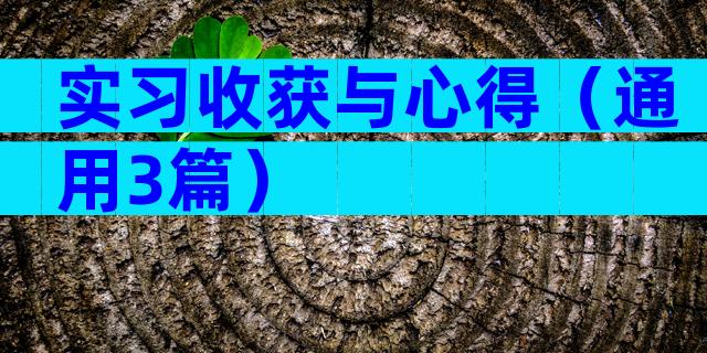 实习收获与心得（通用3篇）