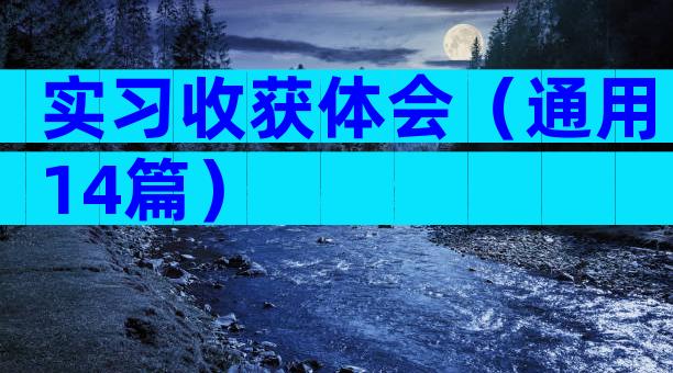 实习收获体会（通用14篇）