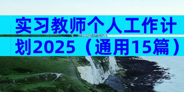 实习教师个人工作计划2025（通用15篇）