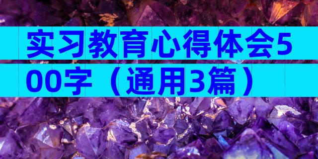实习教育心得体会500字（通用3篇）