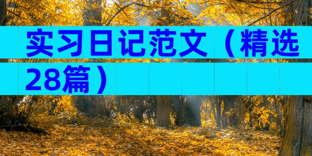 实习日记范文（精选28篇）