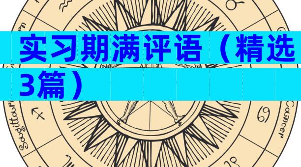 实习期满评语（精选3篇）