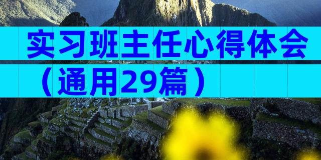 实习班主任心得体会（通用29篇）