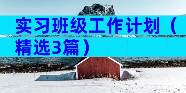 实习班级工作计划（精选3篇）