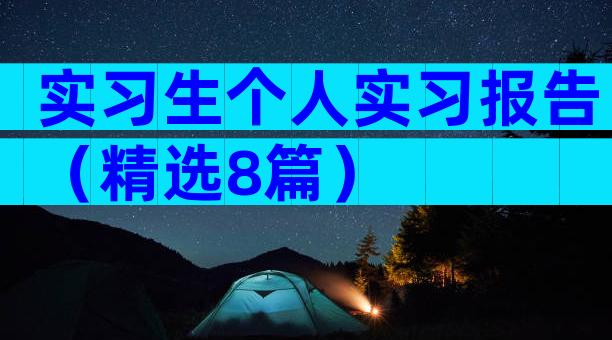 实习生个人实习报告（精选8篇）