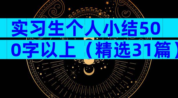 实习生个人小结500字以上（精选31篇）