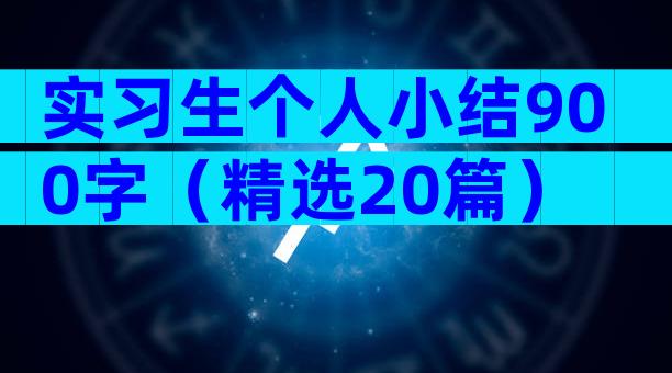 实习生个人小结900字（精选20篇）