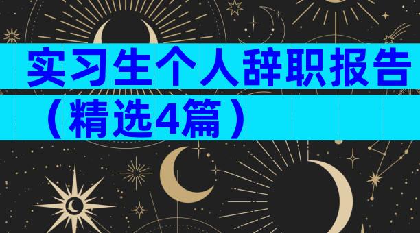 实习生个人辞职报告（精选4篇）