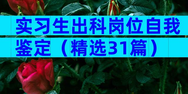 实习生出科岗位自我鉴定（精选31篇）