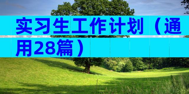 实习生工作计划（通用28篇）