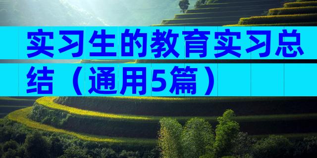 实习生的教育实习总结（通用5篇）
