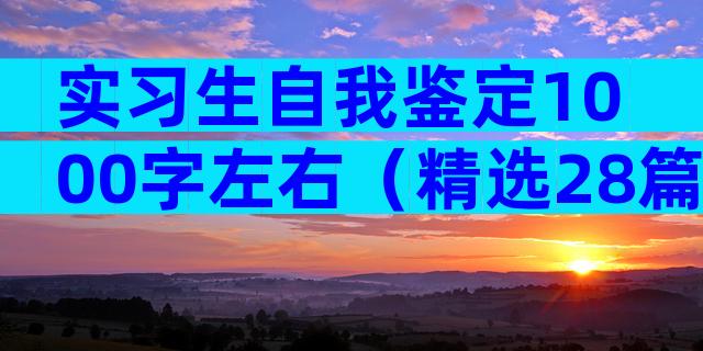实习生自我鉴定1000字左右（精选28篇）