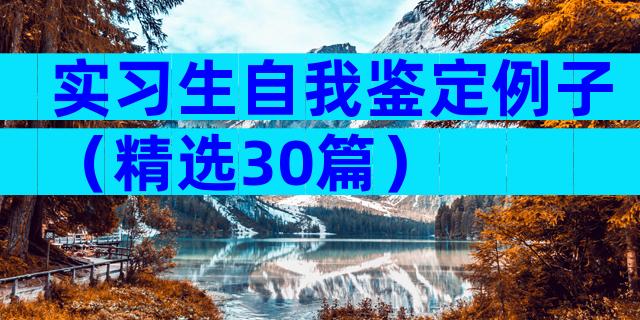 实习生自我鉴定例子（精选30篇）