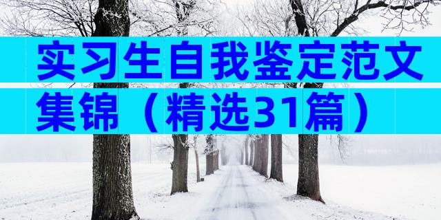 实习生自我鉴定范文集锦（精选31篇）