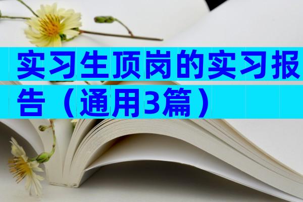 实习生顶岗的实习报告（通用3篇）