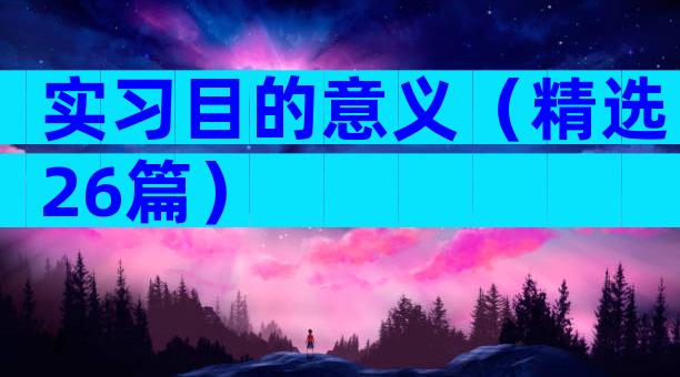 实习目的意义（精选26篇）