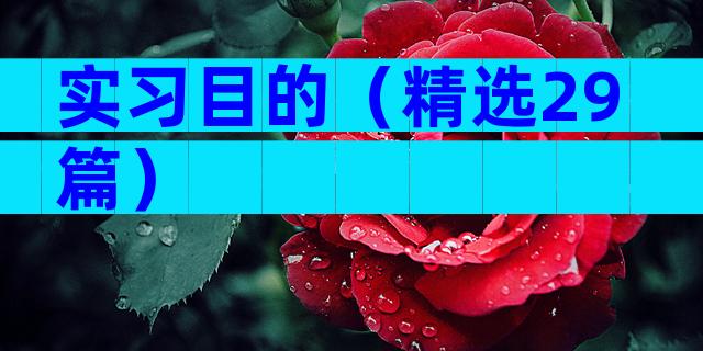 实习目的（精选29篇）