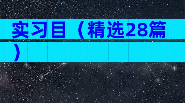 实习目（精选28篇）