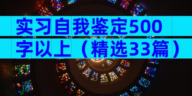 实习自我鉴定500字以上（精选33篇）