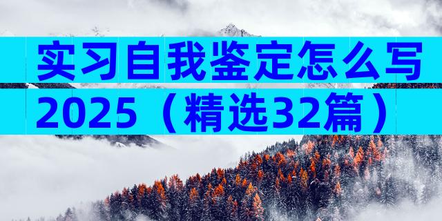 实习自我鉴定怎么写2025（精选32篇）