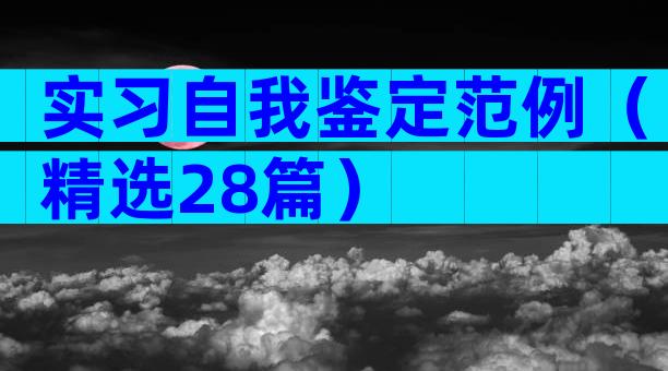 实习自我鉴定范例（精选28篇）