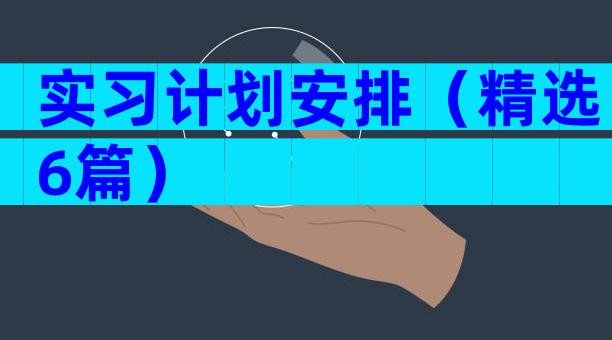 实习计划安排（精选6篇）