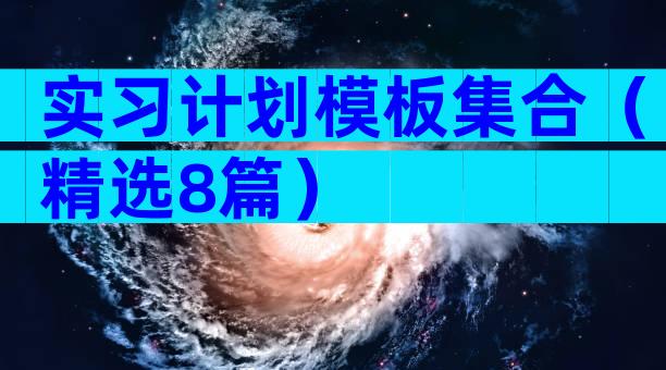 实习计划模板集合（精选8篇）