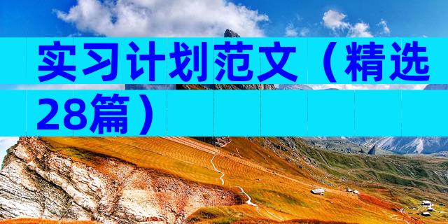 实习计划范文（精选28篇）