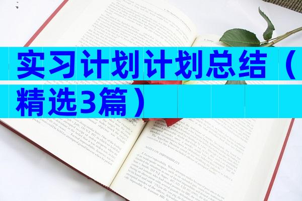 实习计划计划总结（精选3篇）
