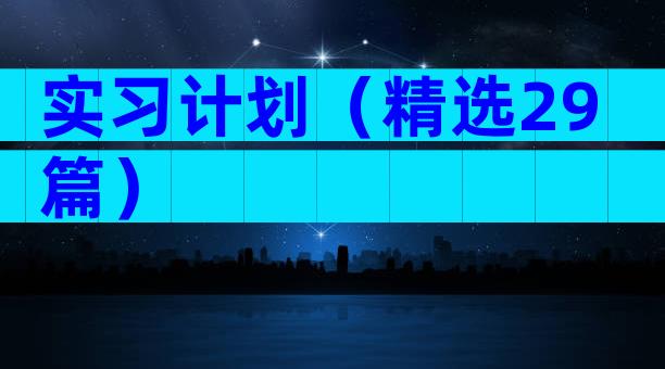 实习计划（精选29篇）