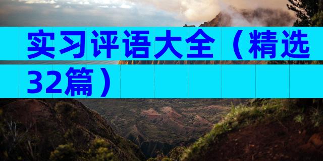 实习评语大全（精选32篇）