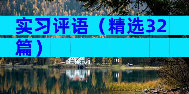 实习评语（精选32篇）
