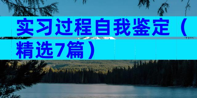 实习过程自我鉴定（精选7篇）