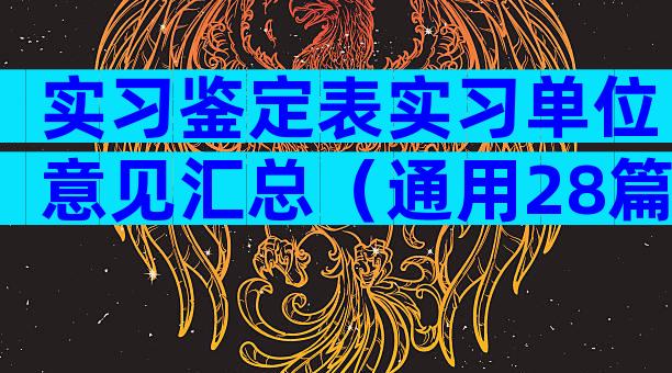 实习鉴定表实习单位意见汇总（通用28篇）