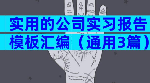 实用的公司实习报告模板汇编（通用3篇）