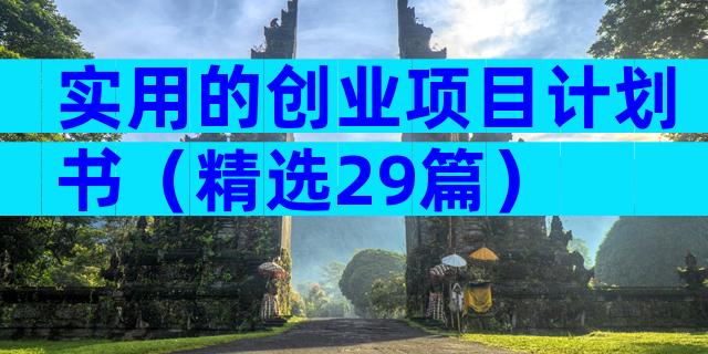 实用的创业项目计划书（精选29篇）