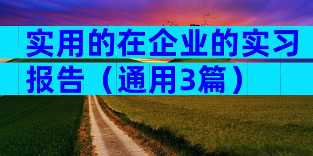 实用的在企业的实习报告（通用3篇）
