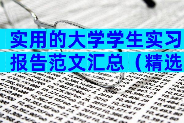 实用的大学学生实习报告范文汇总（精选30篇）