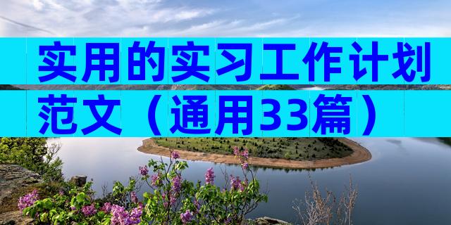 实用的实习工作计划范文（通用33篇）
