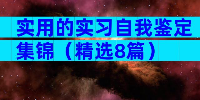 实用的实习自我鉴定集锦（精选8篇）