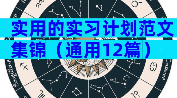 实用的实习计划范文集锦（通用12篇）