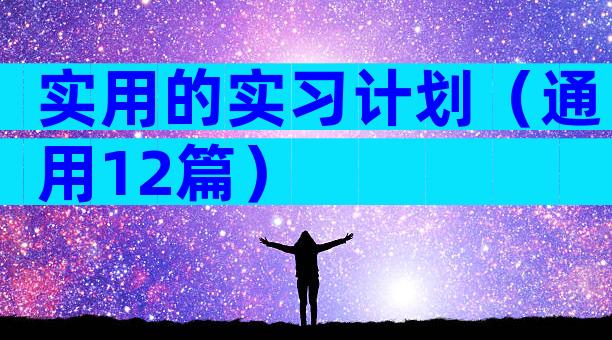 实用的实习计划（通用12篇）