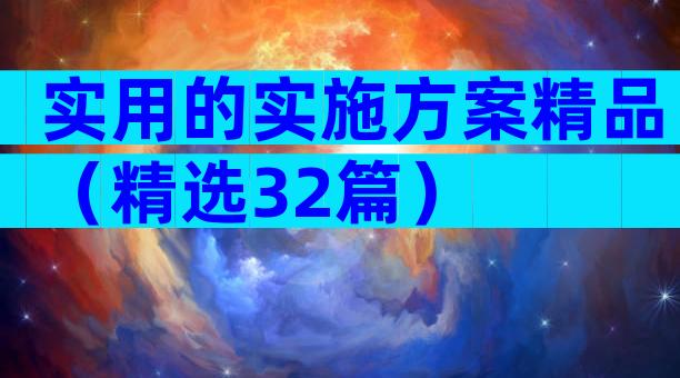 实用的实施方案精品（精选32篇）