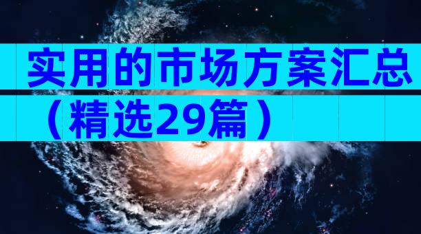 实用的市场方案汇总（精选29篇）