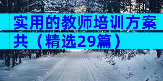 实用的教师培训方案共（精选29篇）
