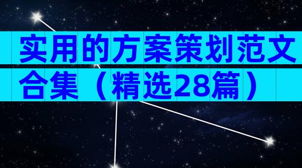 实用的方案策划范文合集（精选28篇）