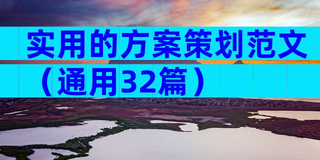 实用的方案策划范文（通用32篇）