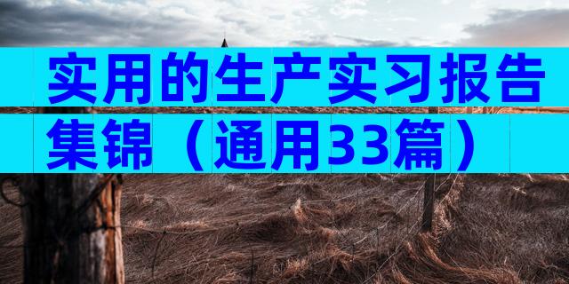 实用的生产实习报告集锦（通用33篇）