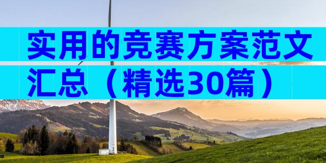 实用的竞赛方案范文汇总（精选30篇）